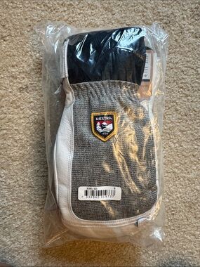 Hestra Army Leather Patrol Mitt Mittens Light Grey Size 9